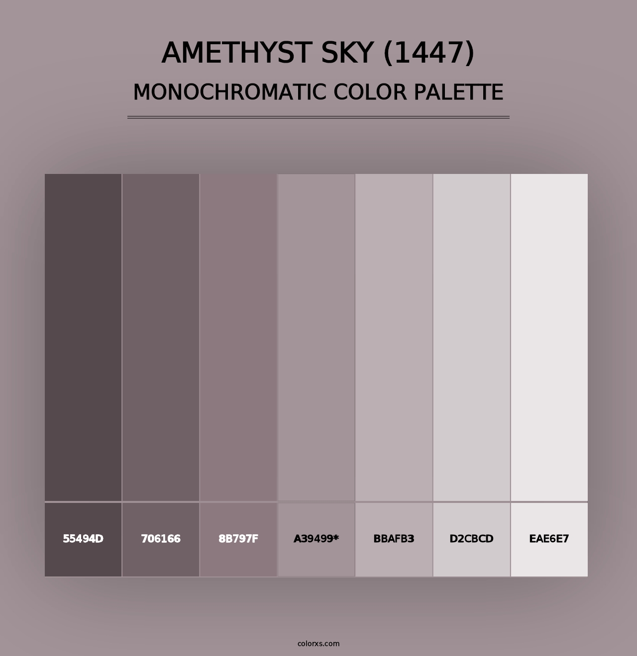 Amethyst Sky (1447) - Monochromatic Color Palette