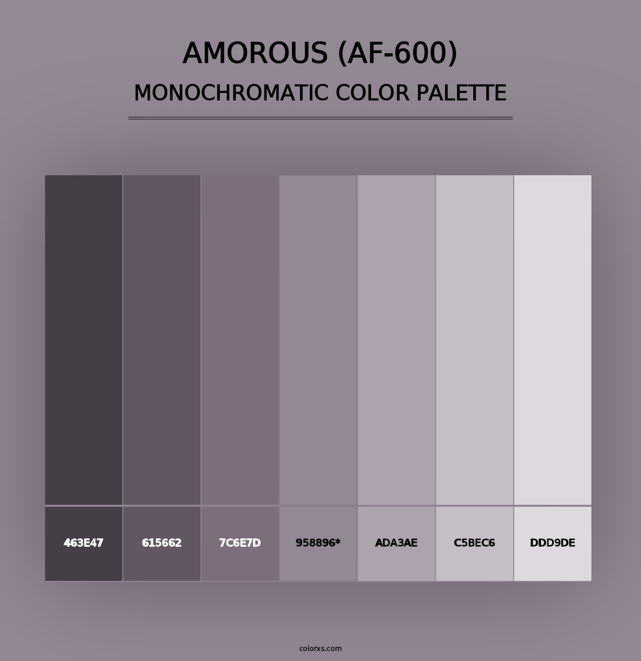 Amorous (AF-600) - Monochromatic Color Palette