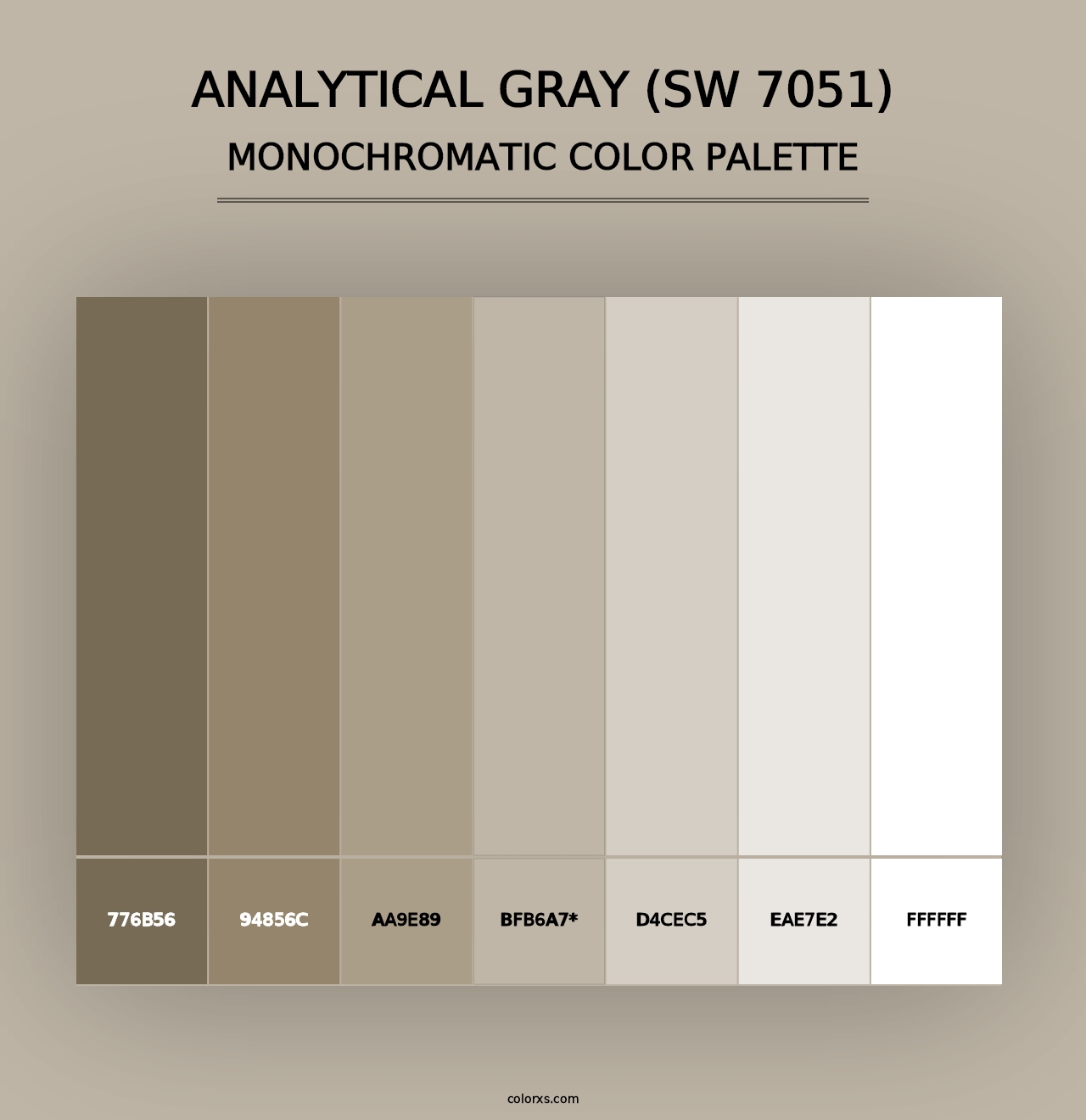 Analytical Gray (SW 7051) - Monochromatic Color Palette