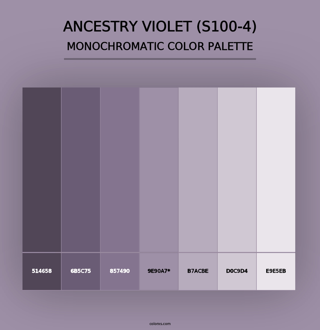 Ancestry Violet (S100-4) - Monochromatic Color Palette