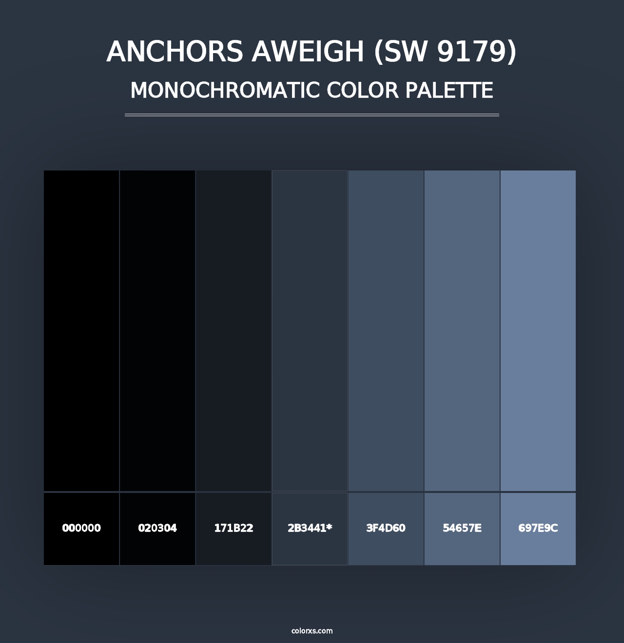 Anchors Aweigh (SW 9179) - Monochromatic Color Palette