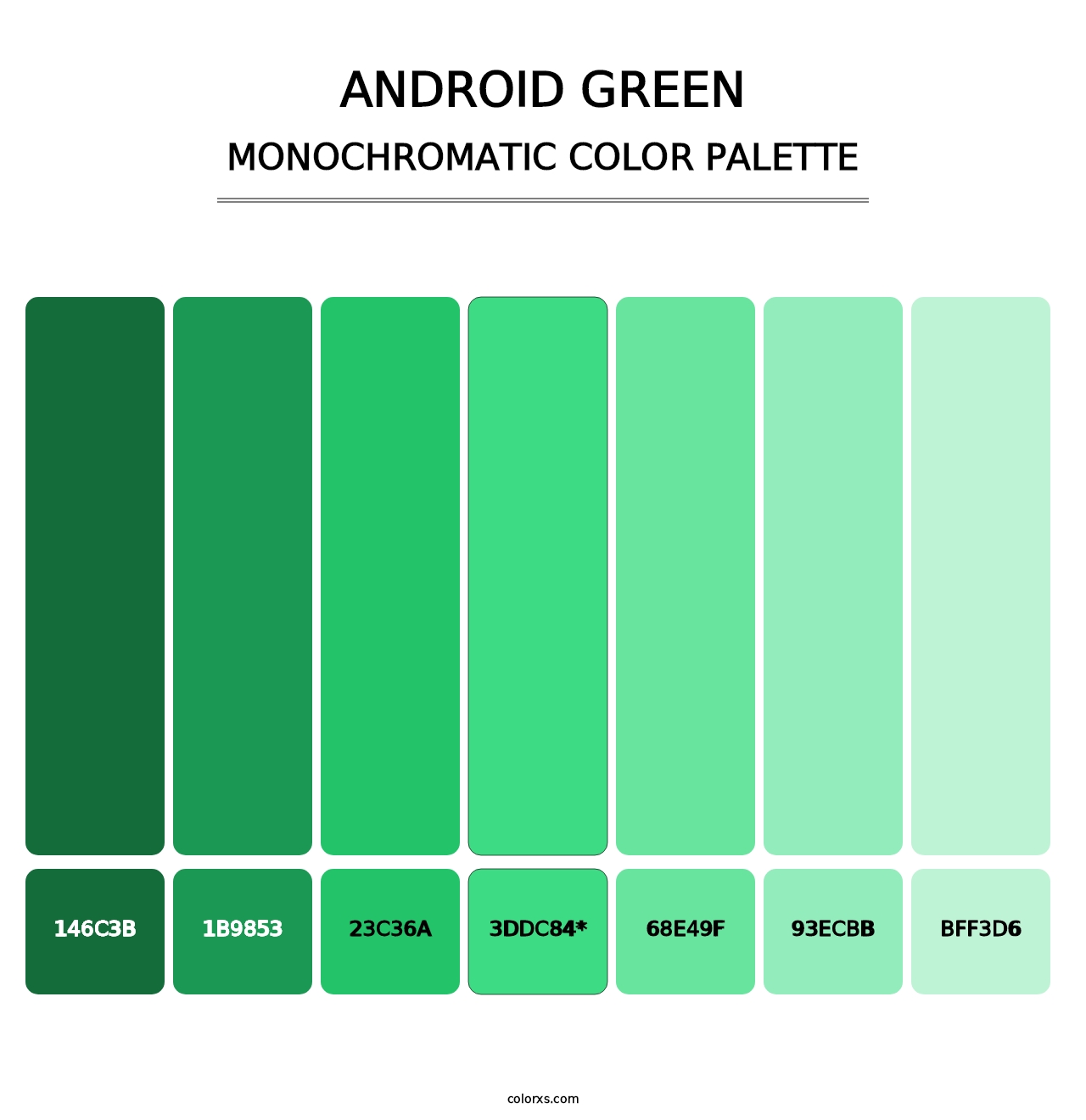 Android Green - Monochromatic Color Palette