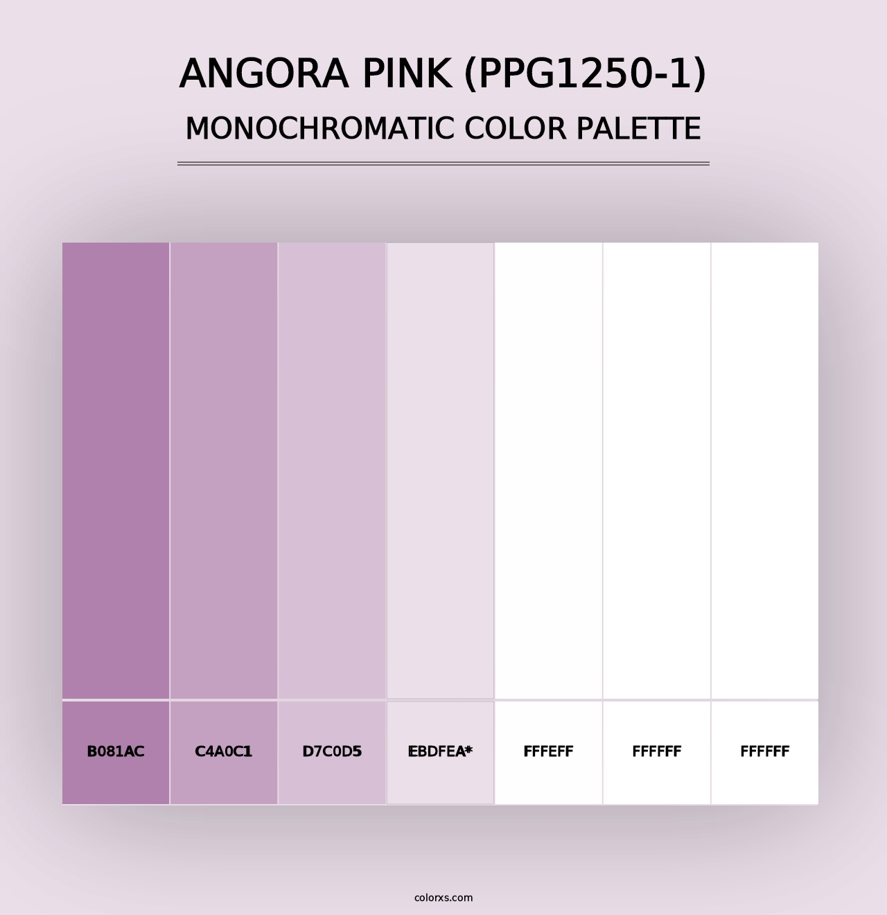 Angora Pink (PPG1250-1) - Monochromatic Color Palette