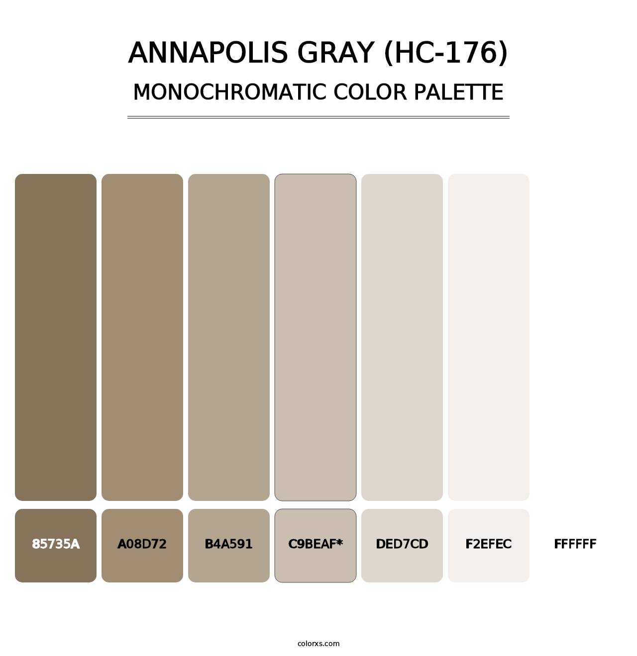 Annapolis Gray (HC-176) - Monochromatic Color Palette