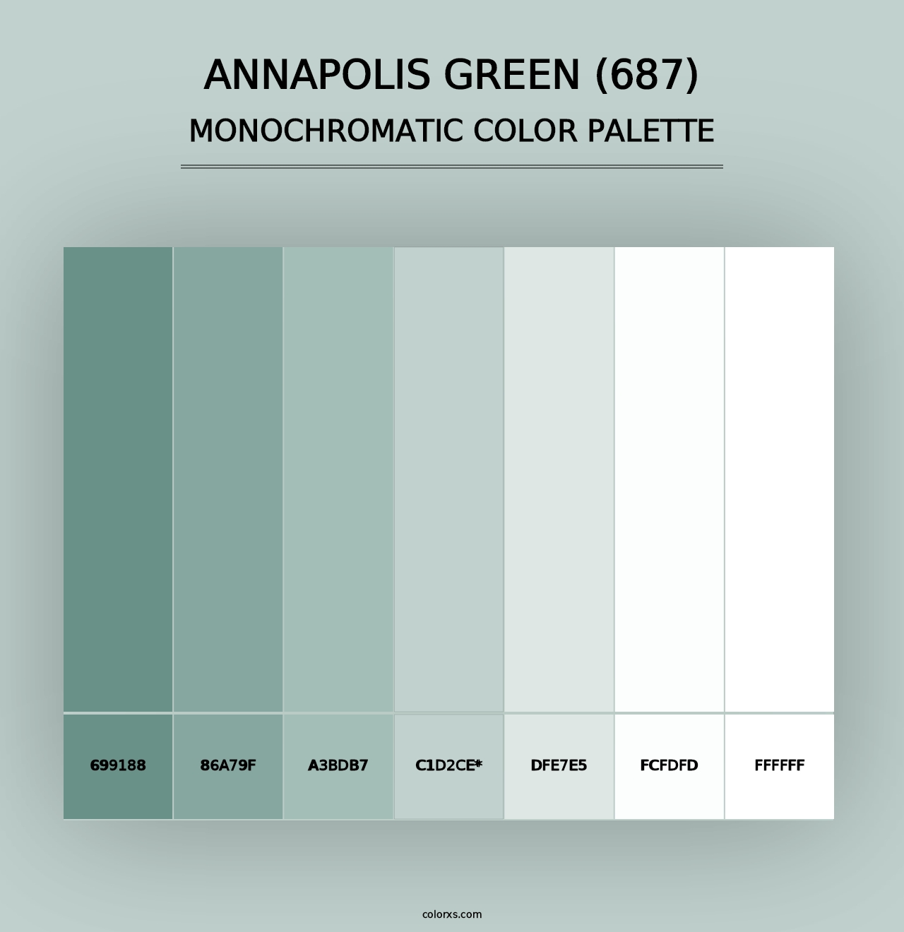 Annapolis Green (687) - Monochromatic Color Palette