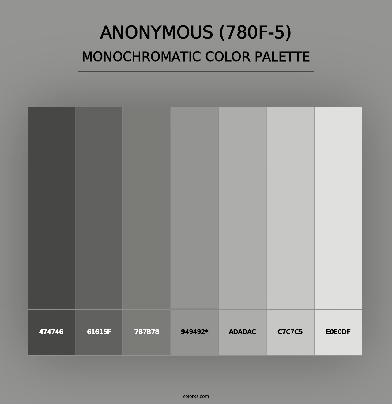 Anonymous (780F-5) - Monochromatic Color Palette