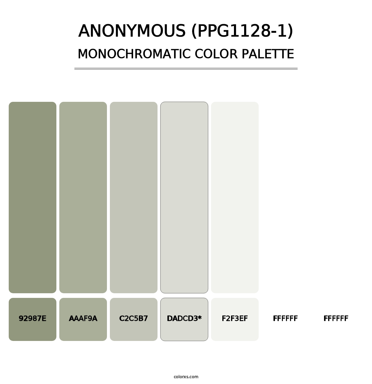 Anonymous (PPG1128-1) - Monochromatic Color Palette