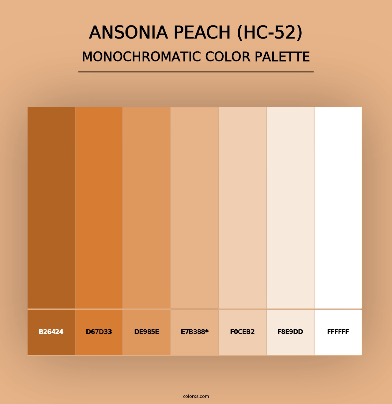 Ansonia Peach (HC-52) - Monochromatic Color Palette