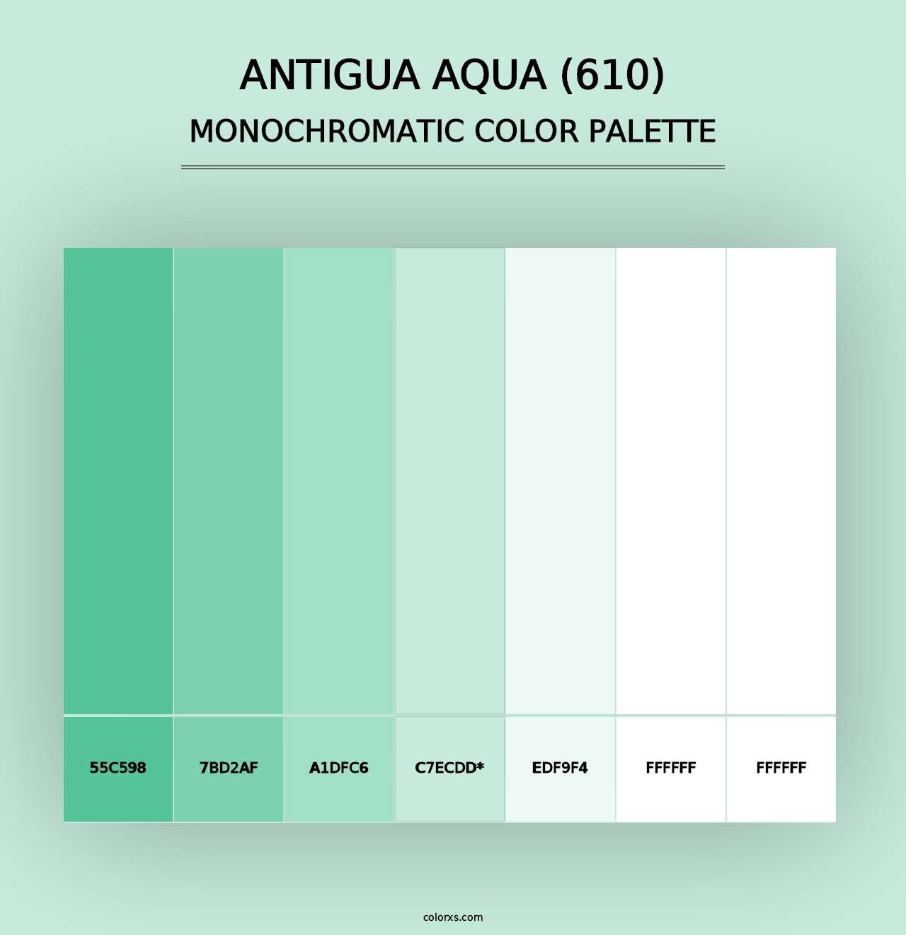 Antigua Aqua (610) - Monochromatic Color Palette