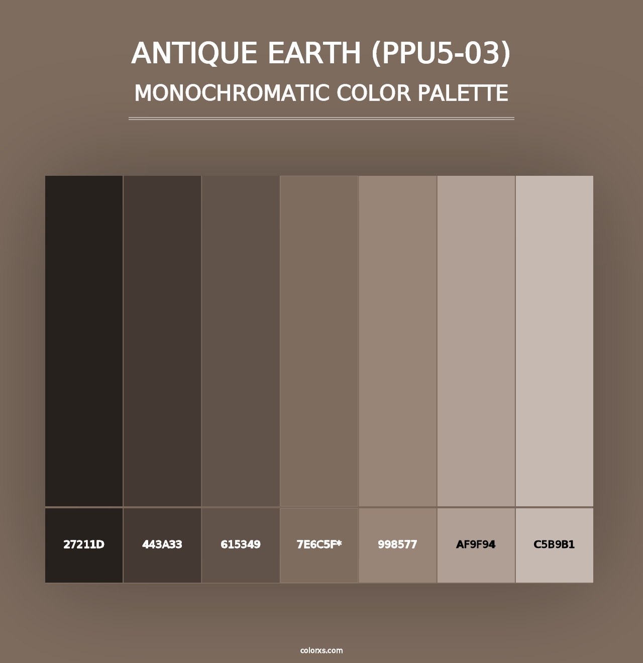 Antique Earth (PPU5-03) - Monochromatic Color Palette