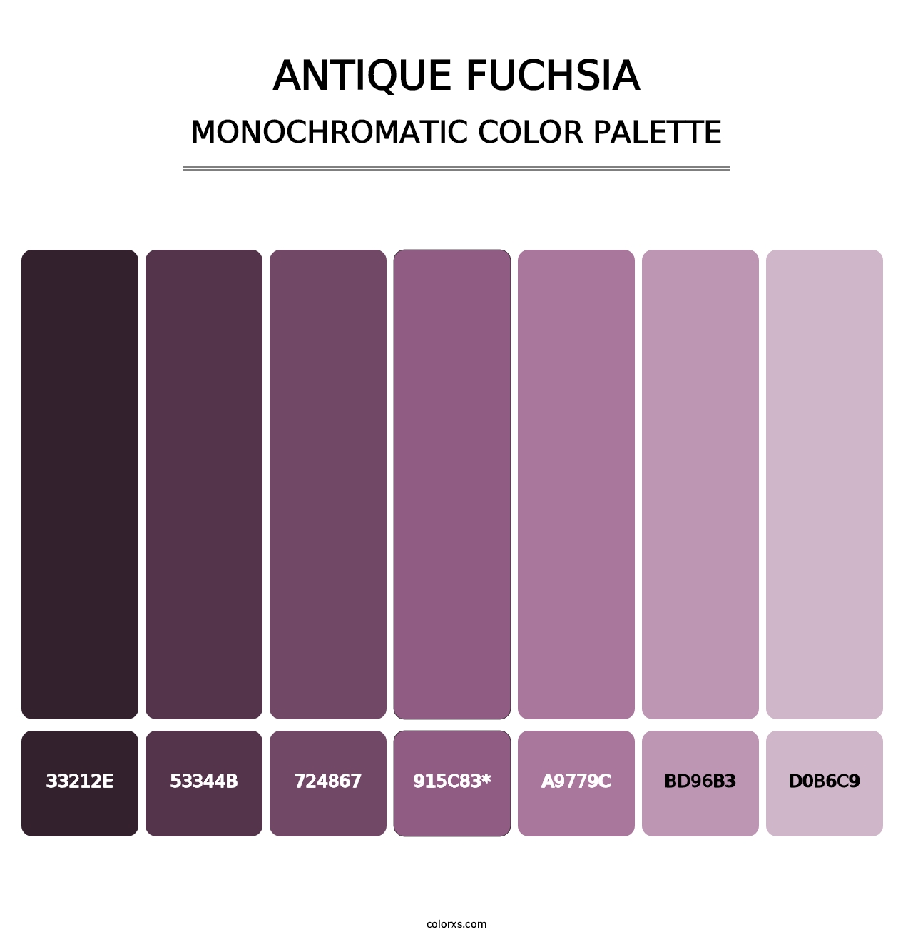 Antique Fuchsia - Monochromatic Color Palette
