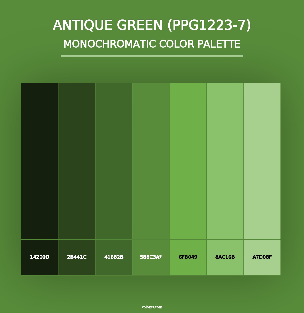 Antique Green (PPG1223-7) - Monochromatic Color Palette