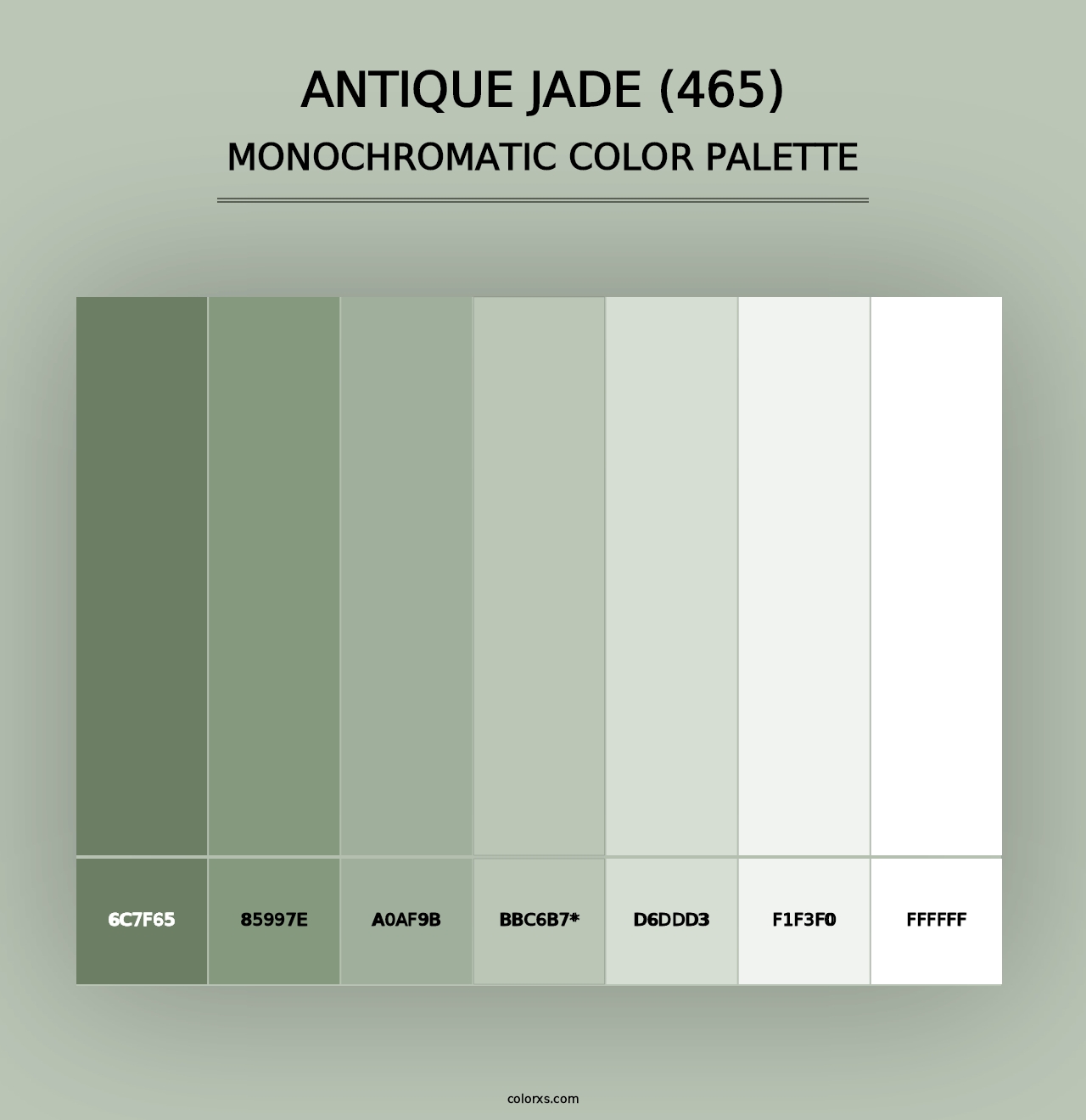 Antique Jade (465) - Monochromatic Color Palette