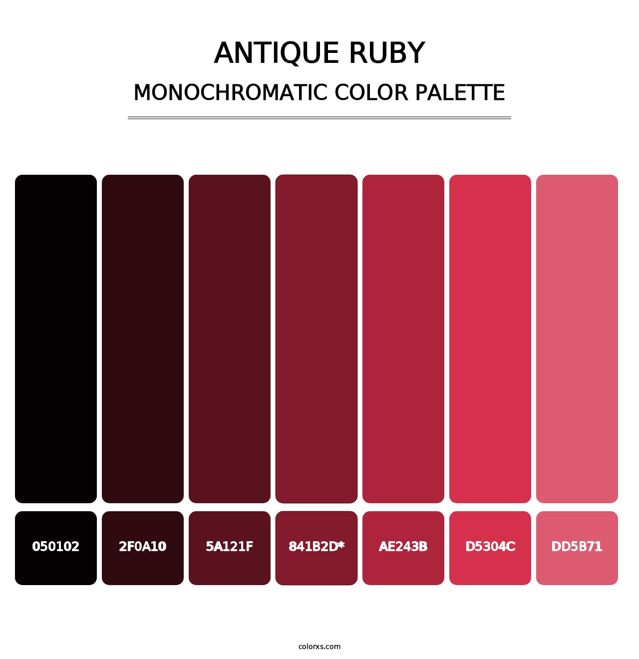 Antique Ruby - Monochromatic Color Palette