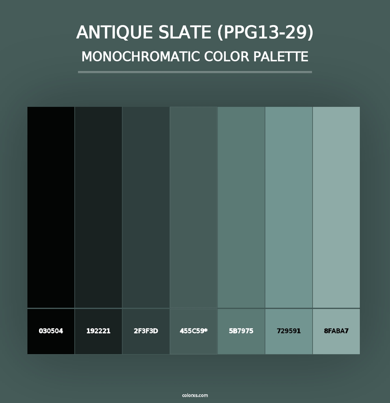 Antique Slate (PPG13-29) - Monochromatic Color Palette