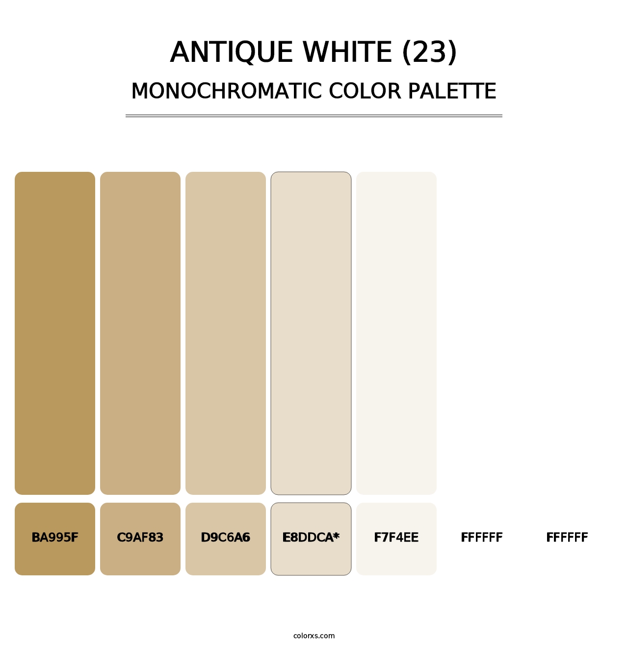 Antique White (23) - Monochromatic Color Palette