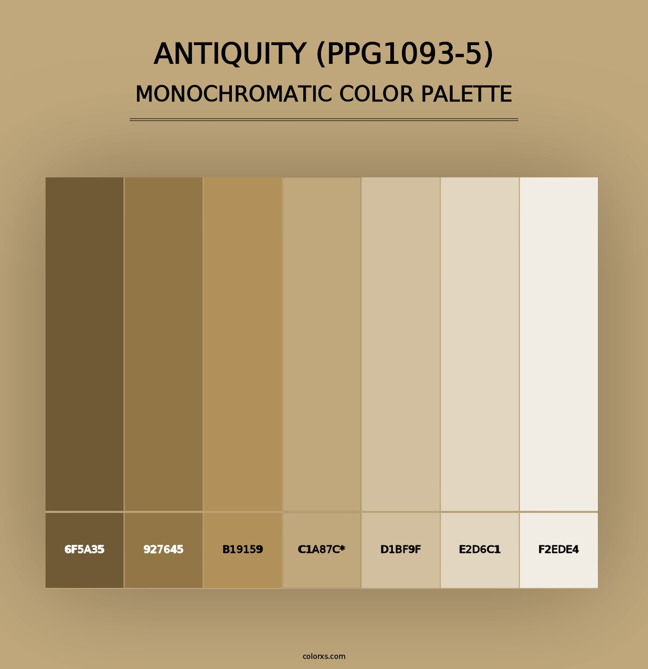 Antiquity (PPG1093-5) - Monochromatic Color Palette