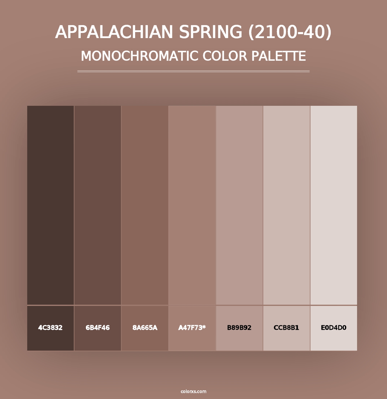 Appalachian Spring (2100-40) - Monochromatic Color Palette