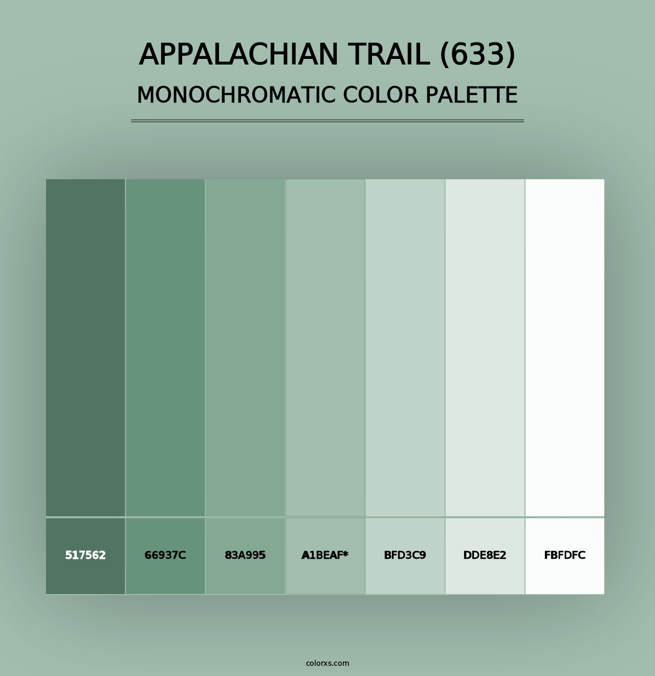 Appalachian Trail (633) - Monochromatic Color Palette