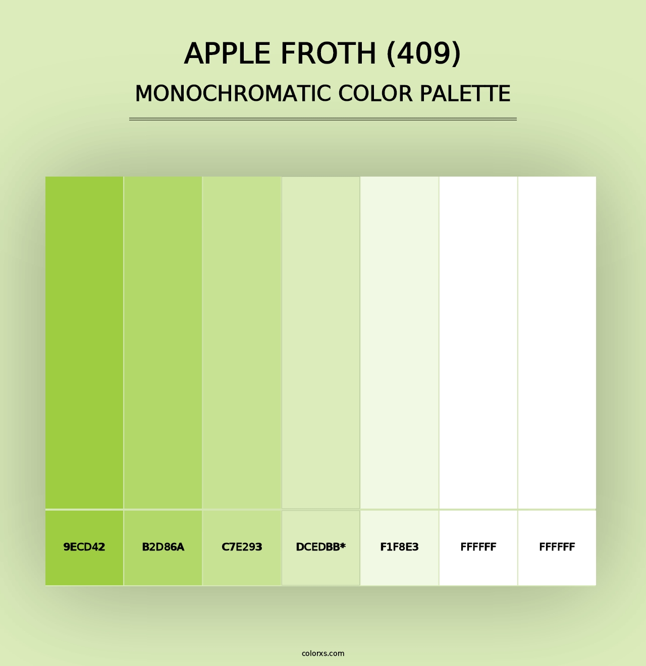 Apple Froth (409) - Monochromatic Color Palette