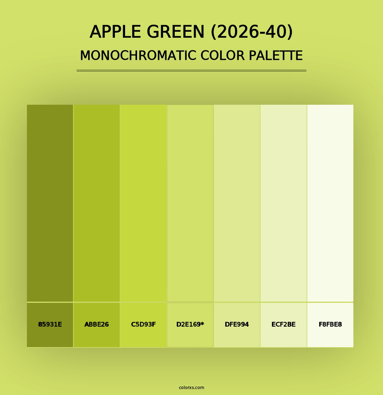 Apple Green (2026-40) - Monochromatic Color Palette