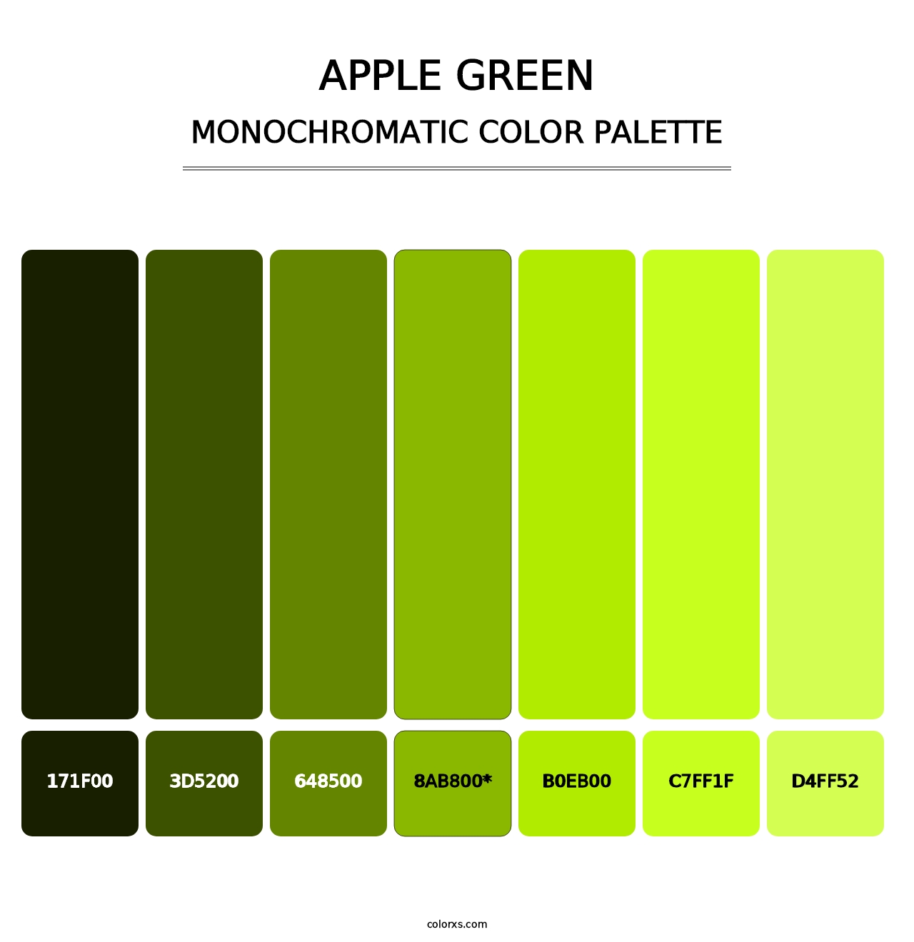 Apple Green - Monochromatic Color Palette
