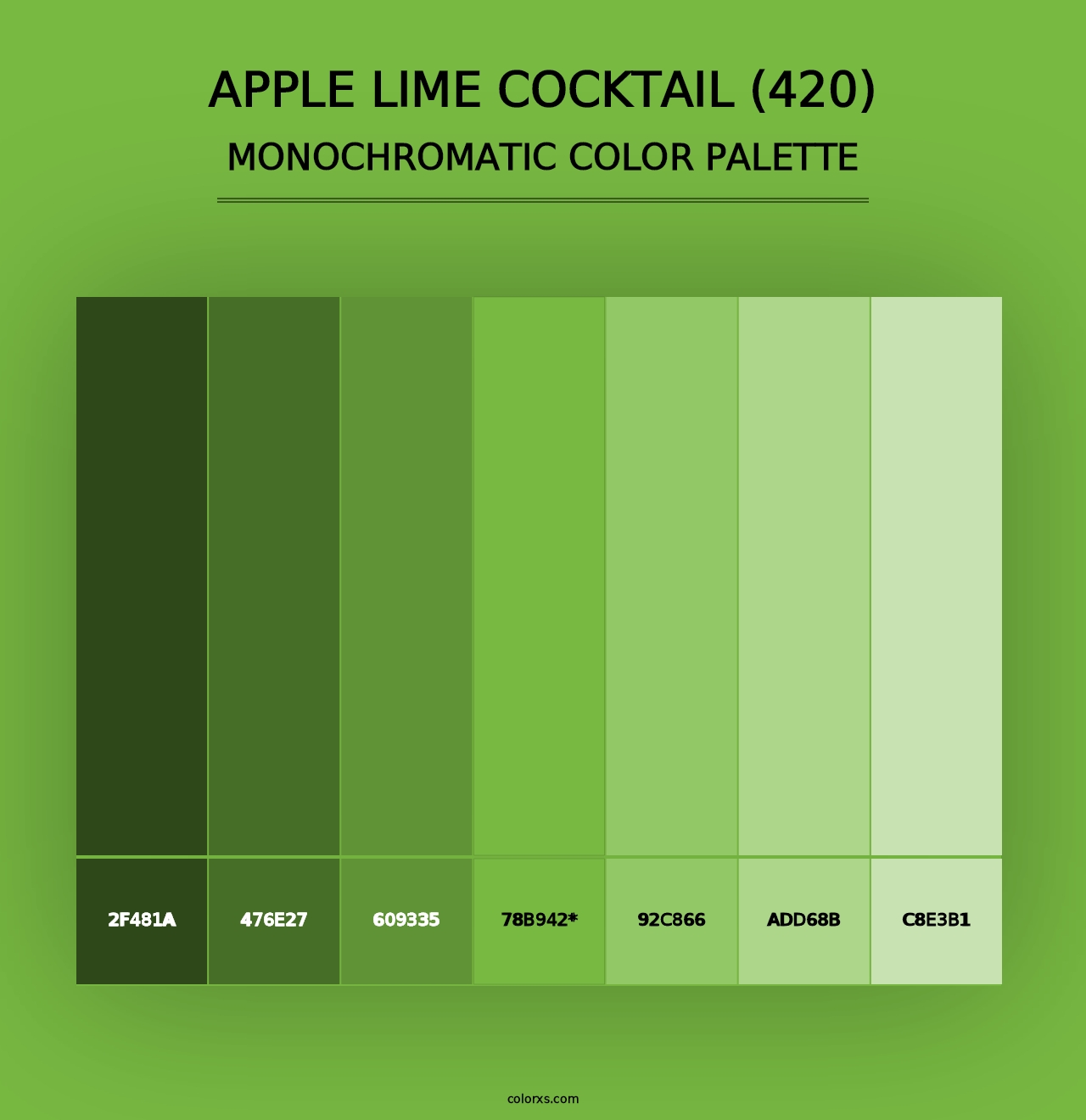 Apple Lime Cocktail (420) - Monochromatic Color Palette