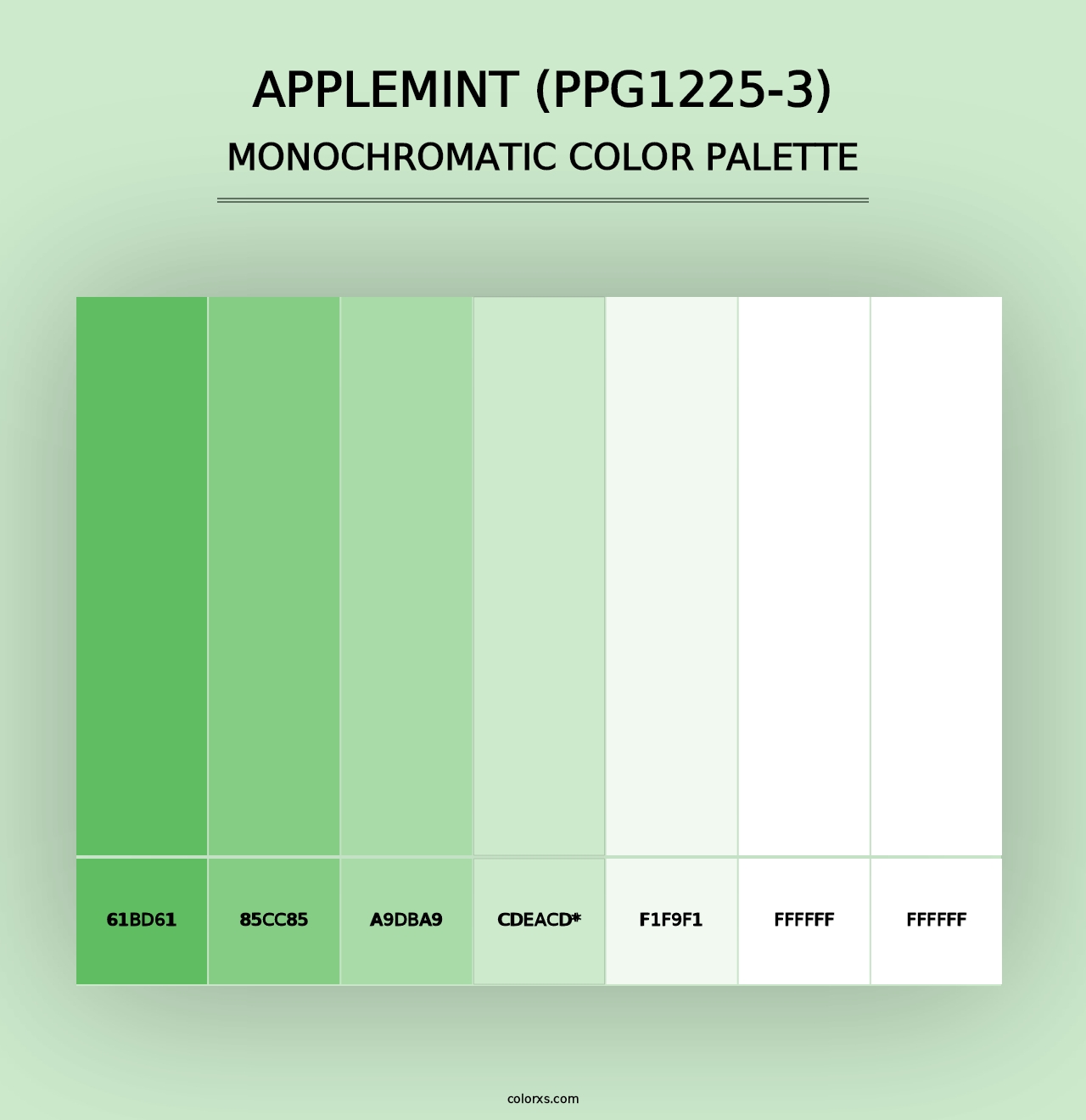 Applemint (PPG1225-3) - Monochromatic Color Palette