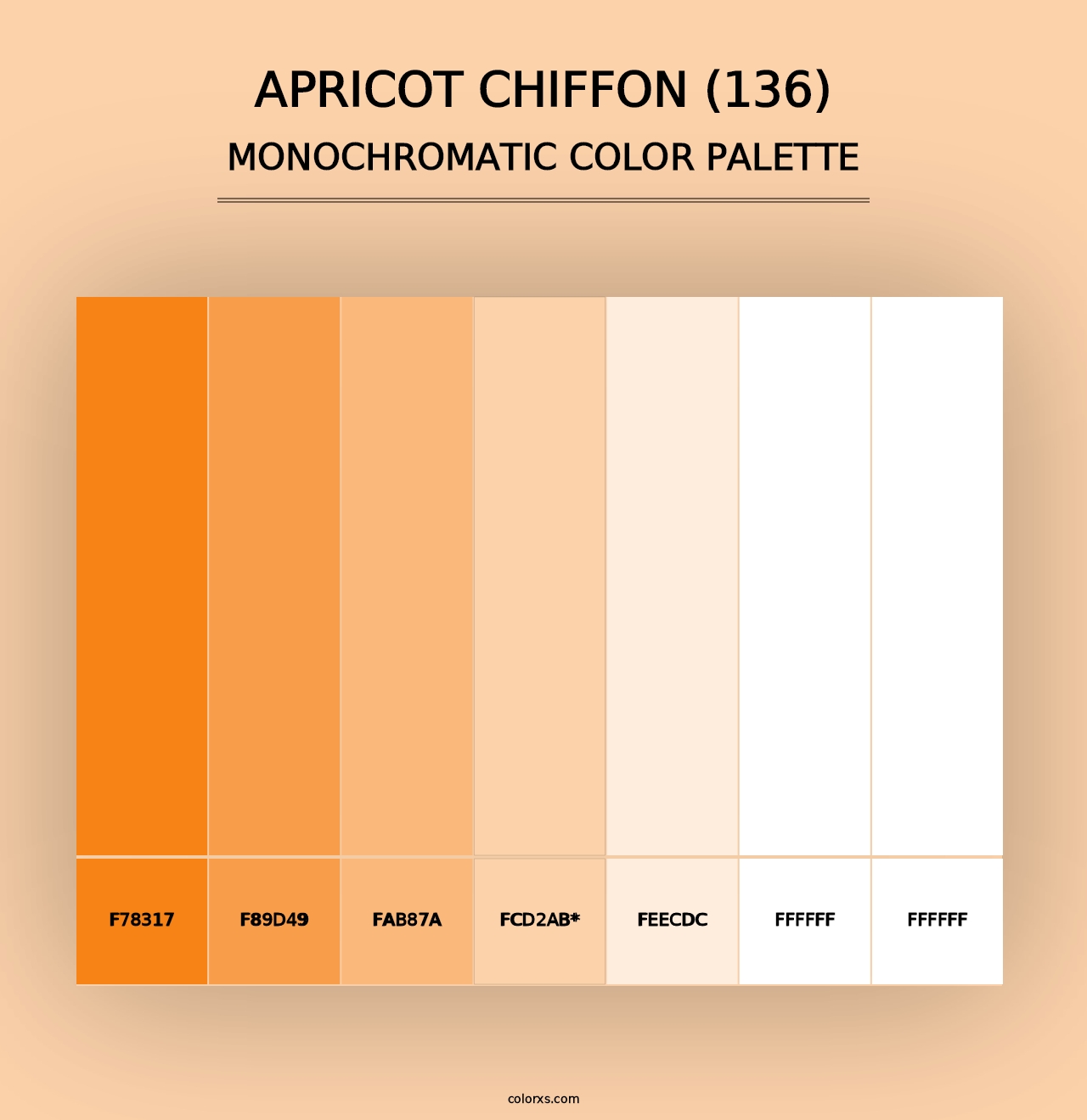 Apricot Chiffon (136) - Monochromatic Color Palette