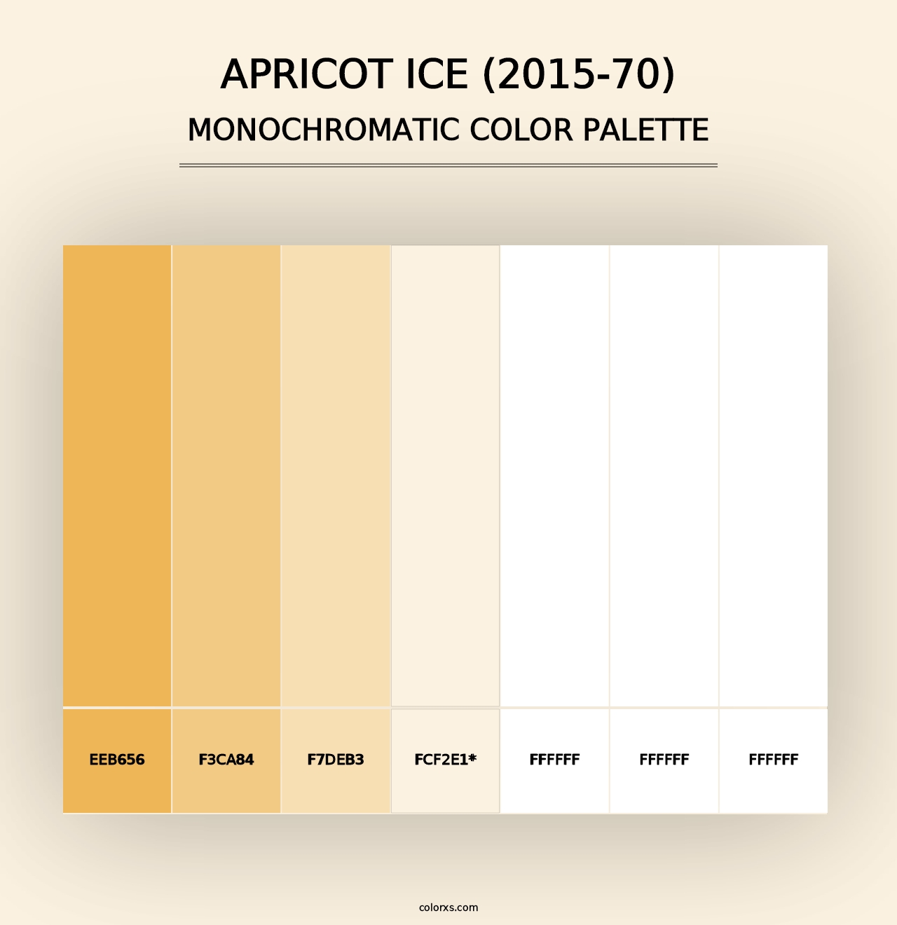 Apricot Ice (2015-70) - Monochromatic Color Palette