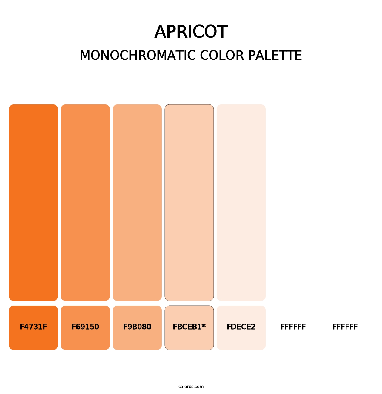 Apricot - Monochromatic Color Palette