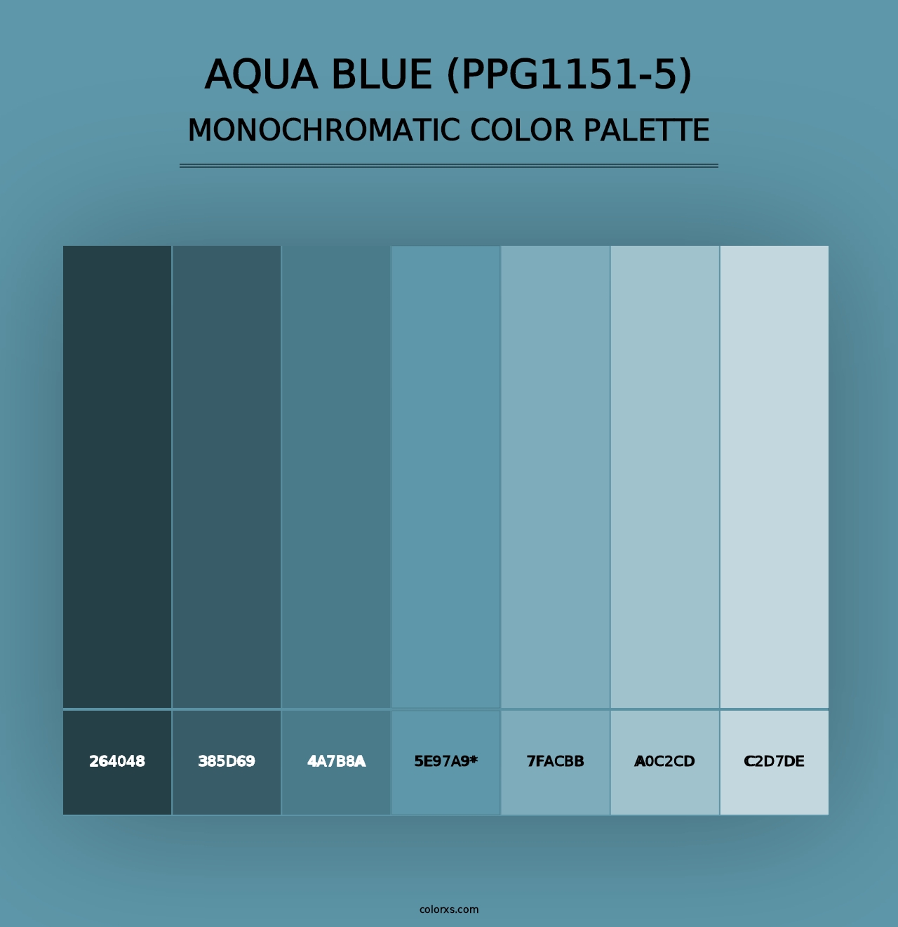 Aqua Blue (PPG1151-5) - Monochromatic Color Palette