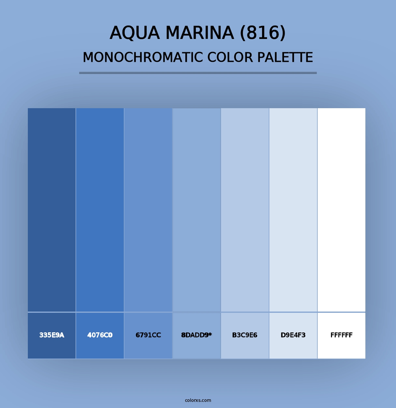 Aqua Marina (816) - Monochromatic Color Palette