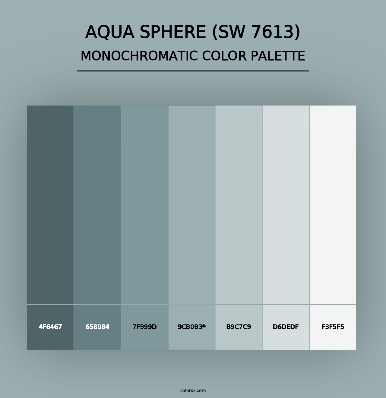 Aqua Sphere (SW 7613) - Monochromatic Color Palette