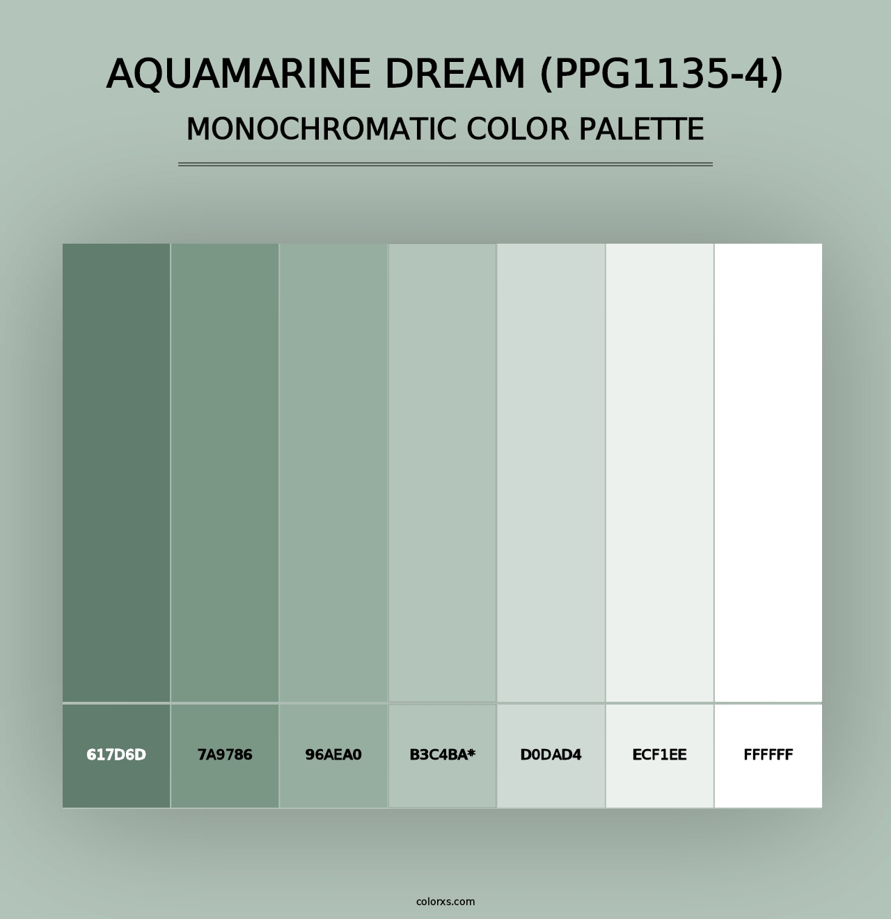 Aquamarine Dream (PPG1135-4) - Monochromatic Color Palette