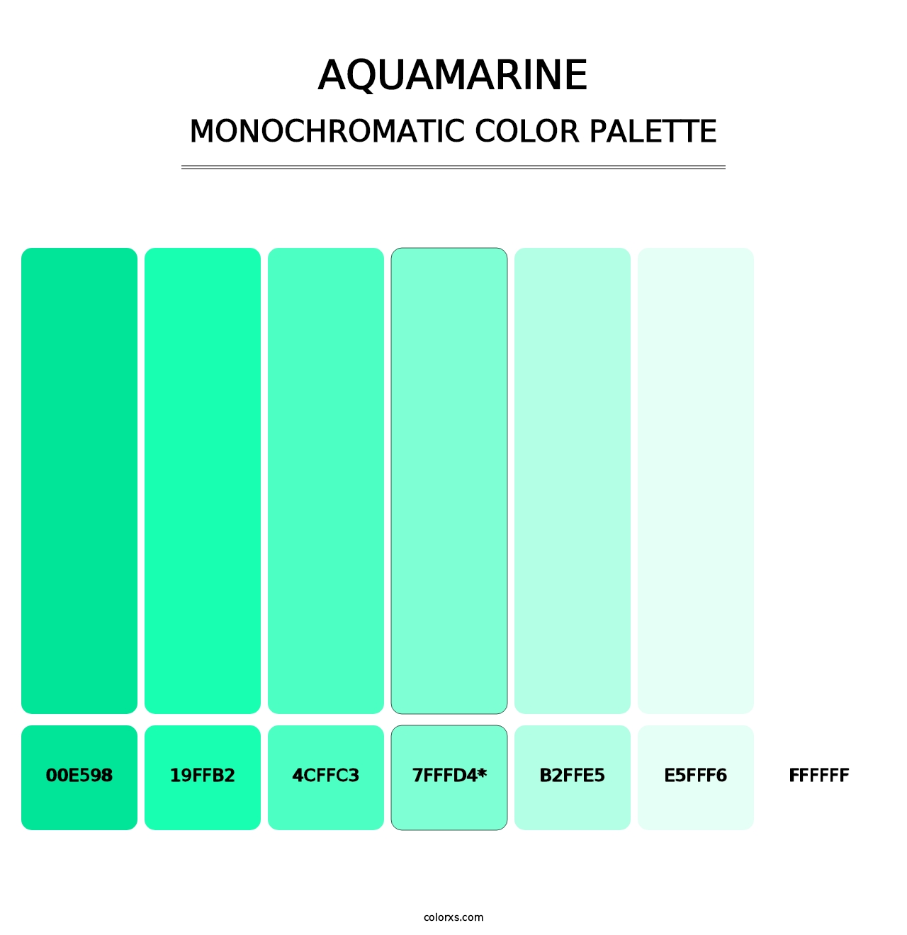 Aquamarine - Monochromatic Color Palette