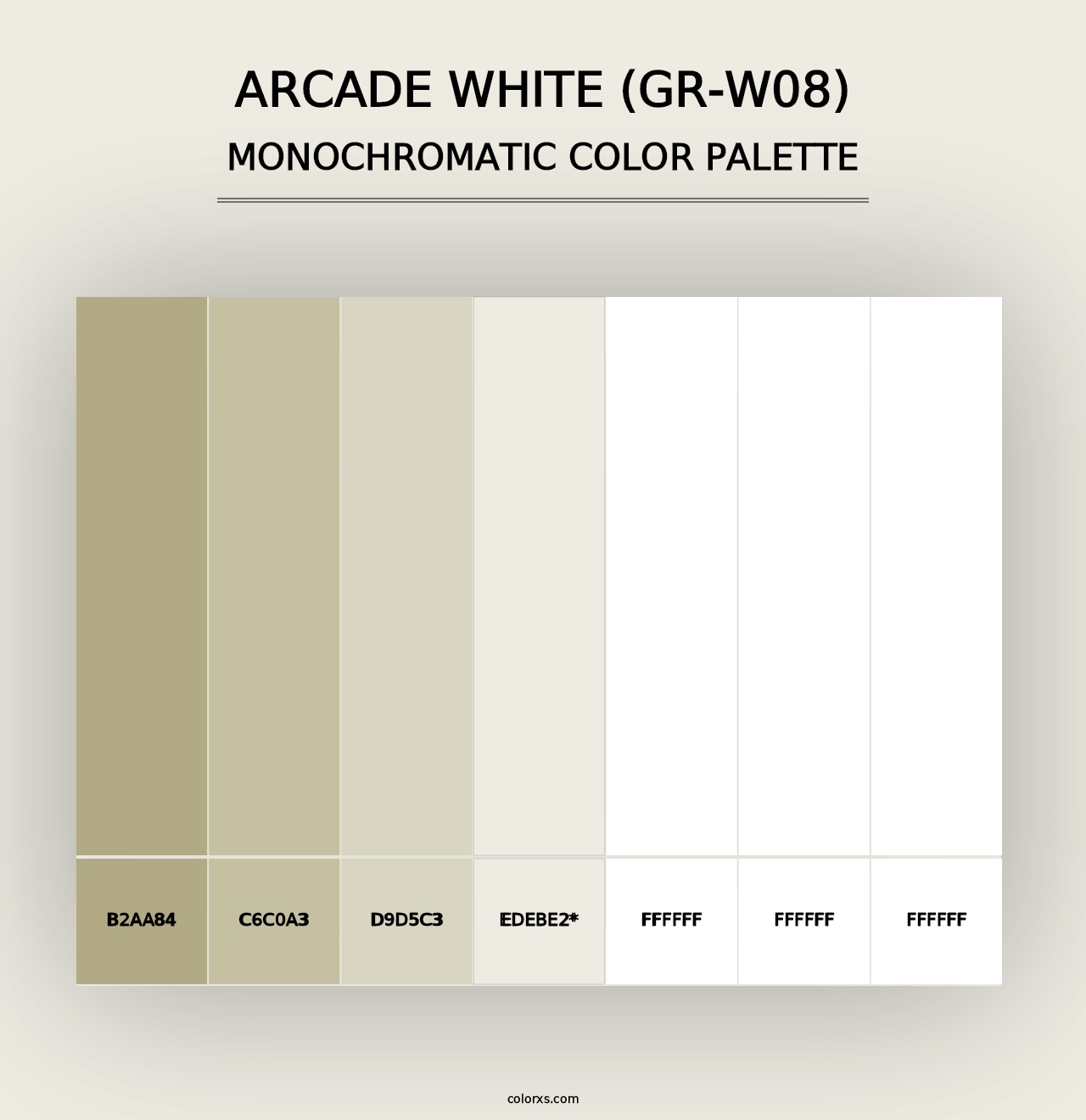 Arcade White (GR-W08) - Monochromatic Color Palette