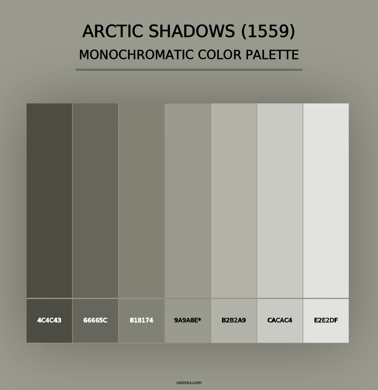 Arctic Shadows (1559) - Monochromatic Color Palette