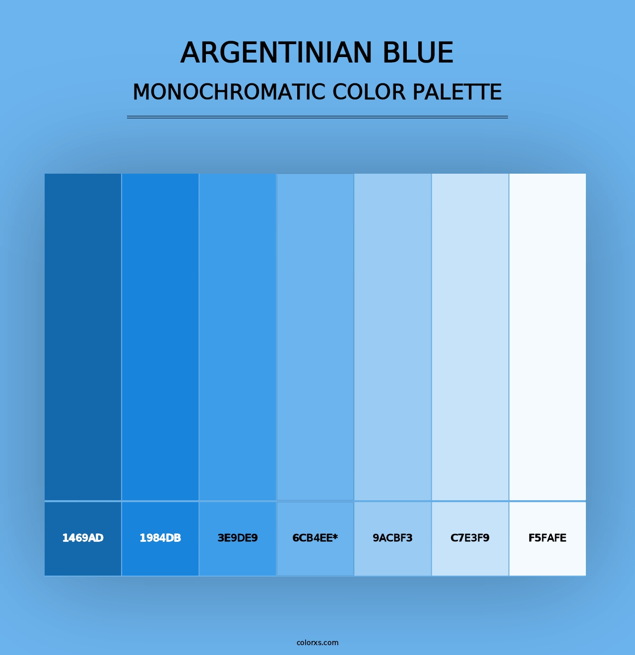 Argentinian Blue - Monochromatic Color Palette