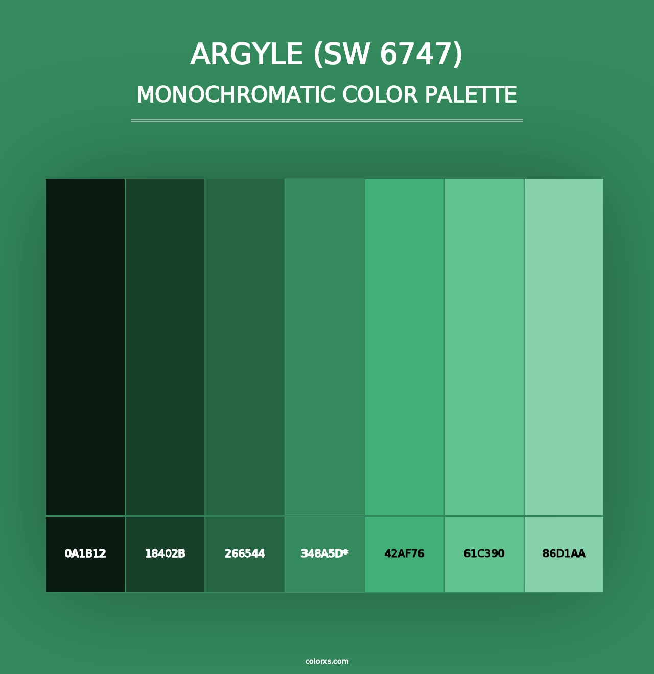 Argyle (SW 6747) - Monochromatic Color Palette