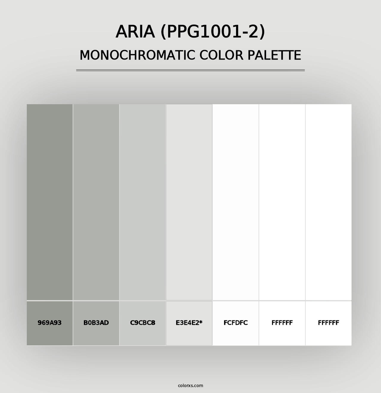 Aria (PPG1001-2) - Monochromatic Color Palette