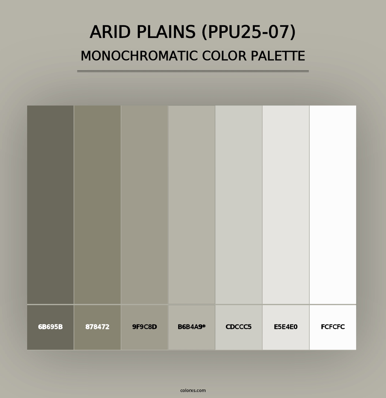 Arid Plains (PPU25-07) - Monochromatic Color Palette