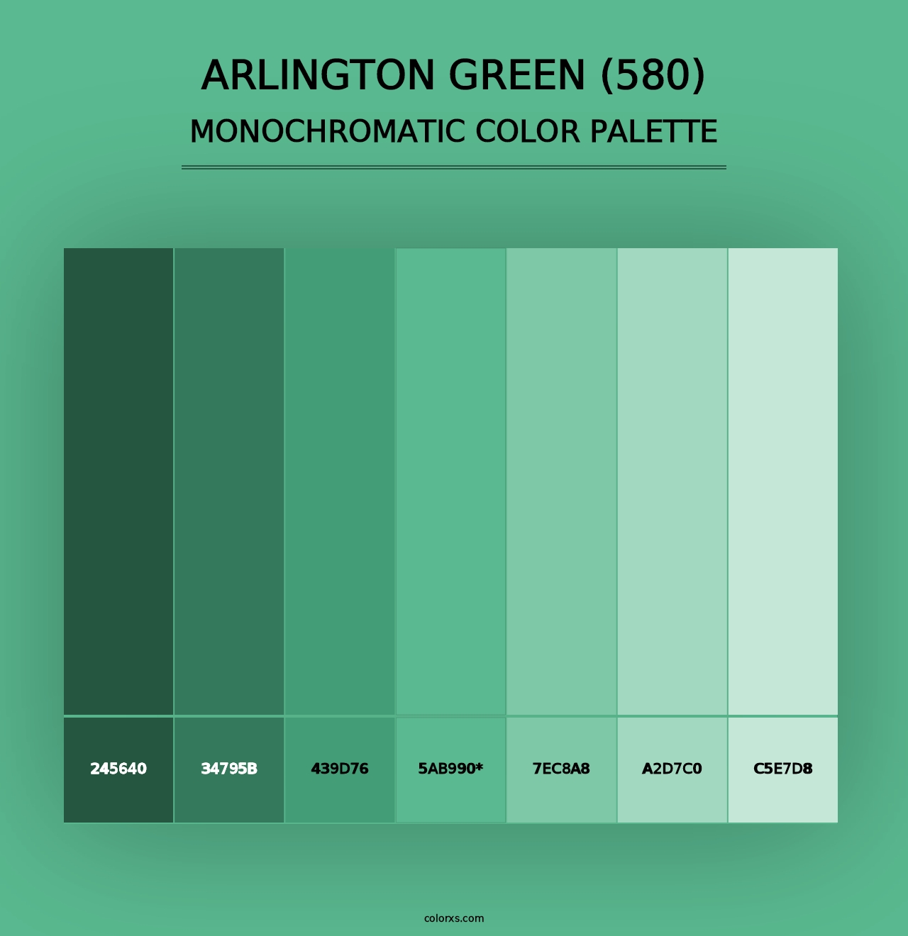 Arlington Green (580) - Monochromatic Color Palette