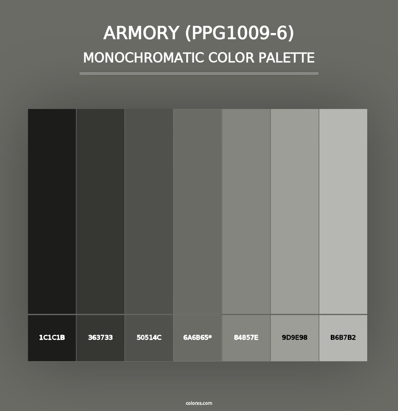 Armory (PPG1009-6) - Monochromatic Color Palette