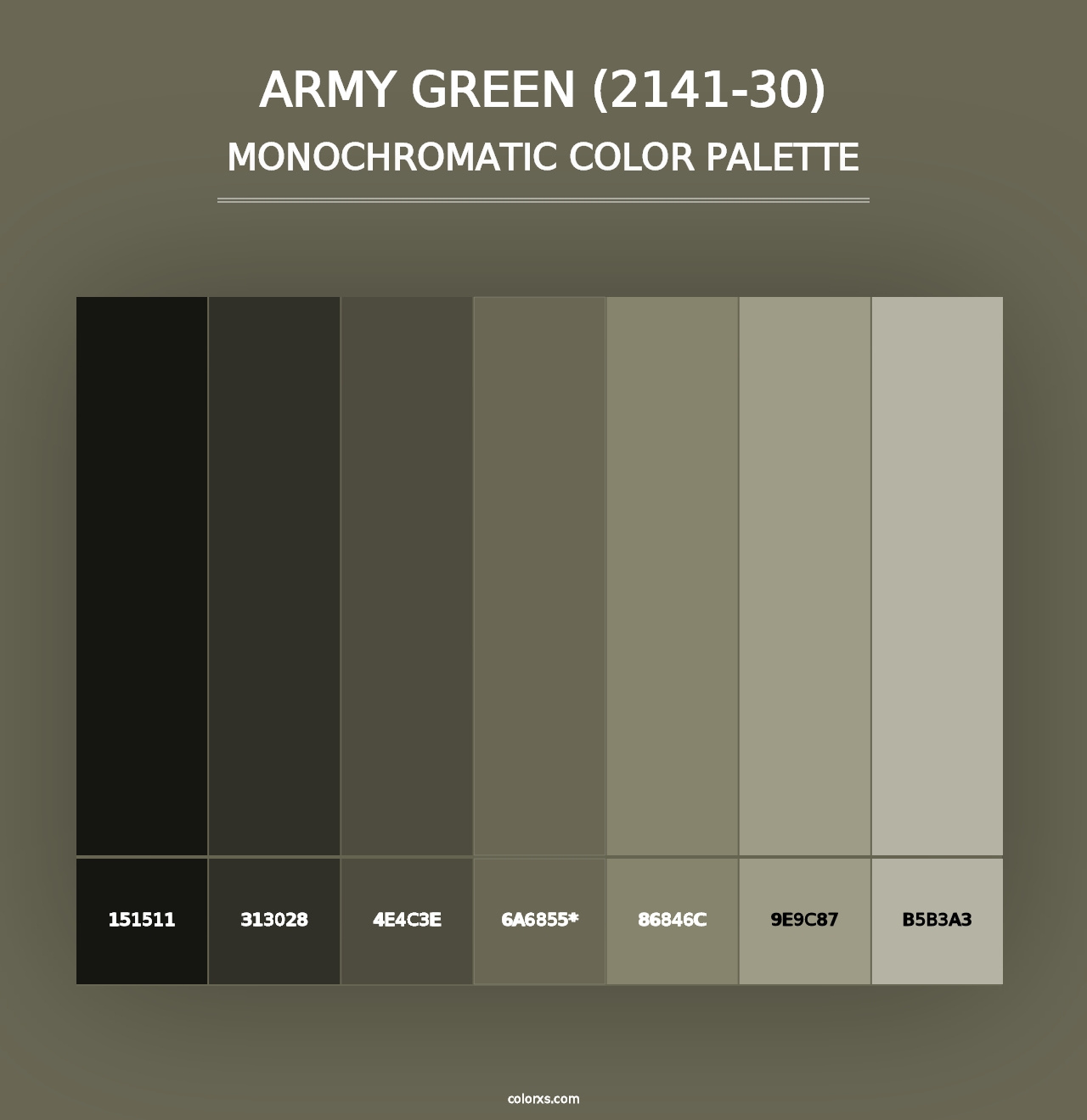 Army Green (2141-30) - Monochromatic Color Palette