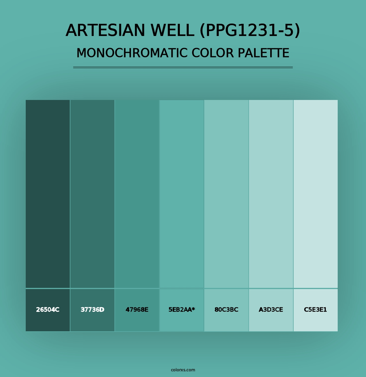 Artesian Well (PPG1231-5) - Monochromatic Color Palette