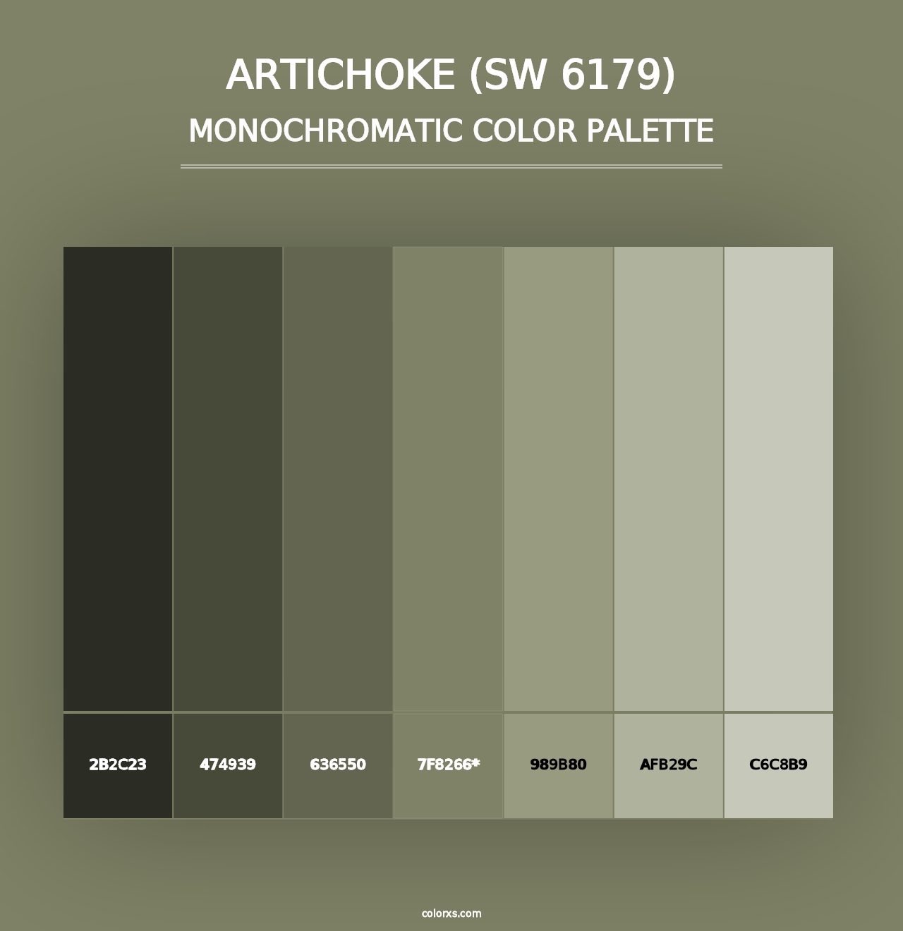 Artichoke (SW 6179) - Monochromatic Color Palette