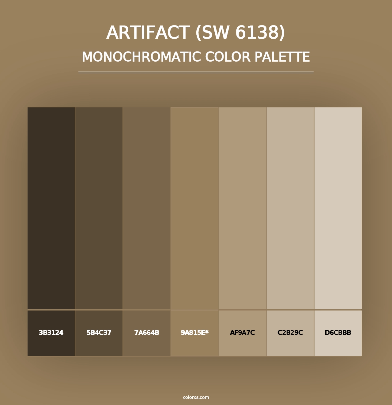 Artifact (SW 6138) - Monochromatic Color Palette