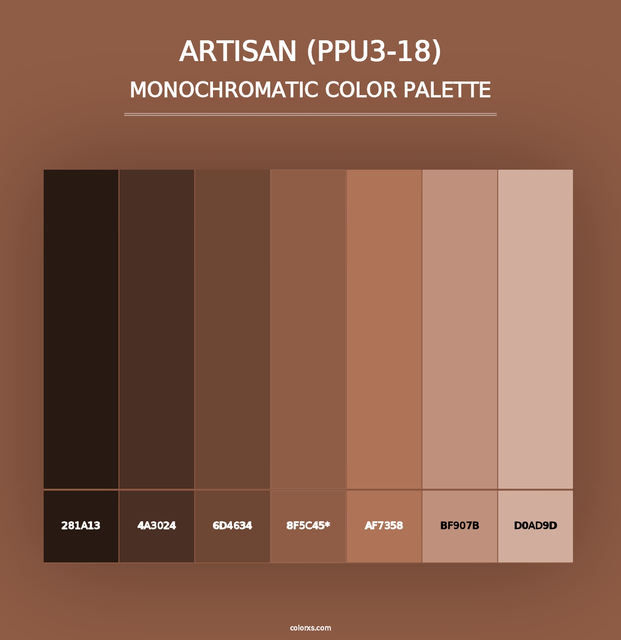 Artisan (PPU3-18) - Monochromatic Color Palette