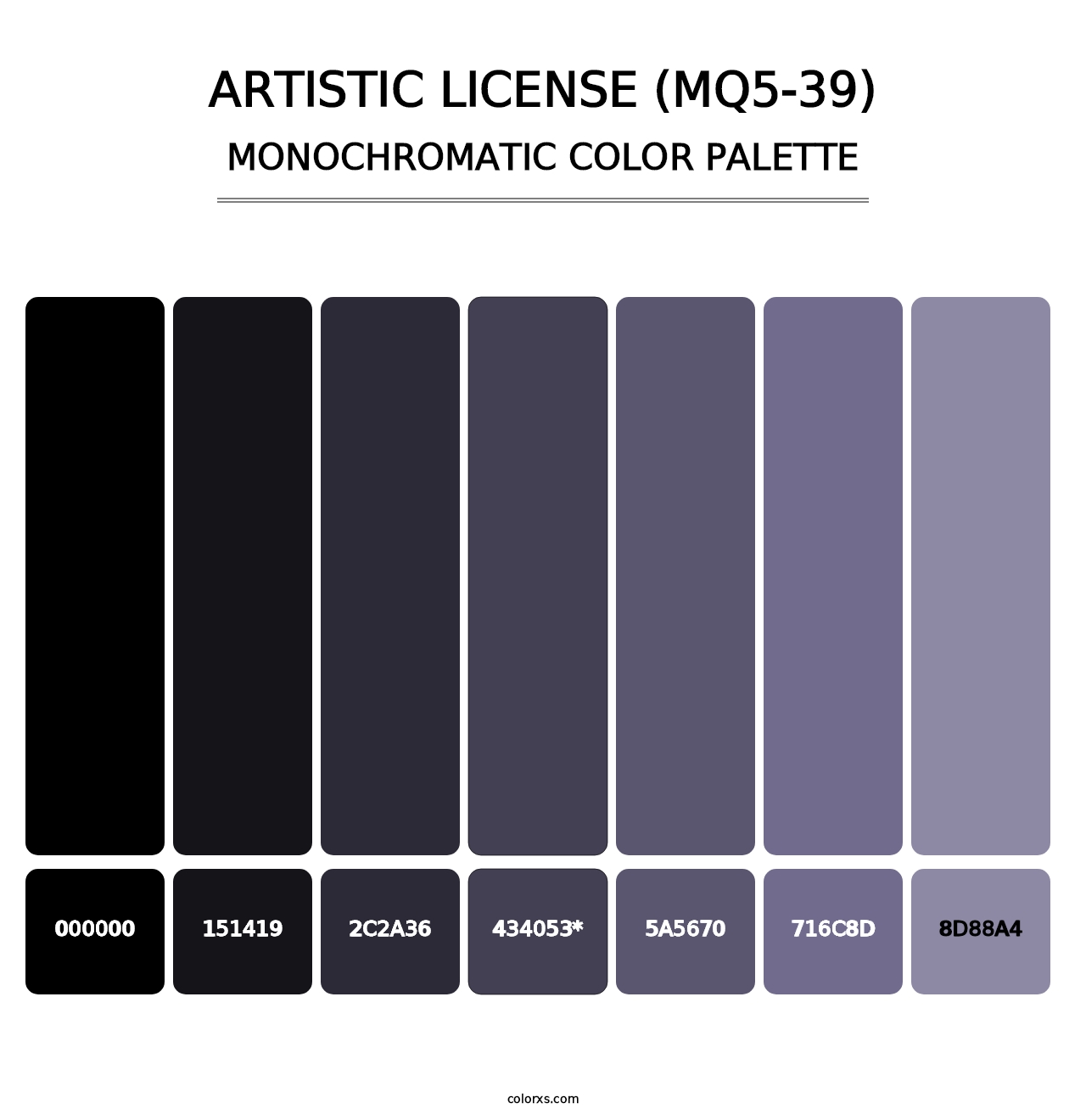 Artistic License (MQ5-39) - Monochromatic Color Palette